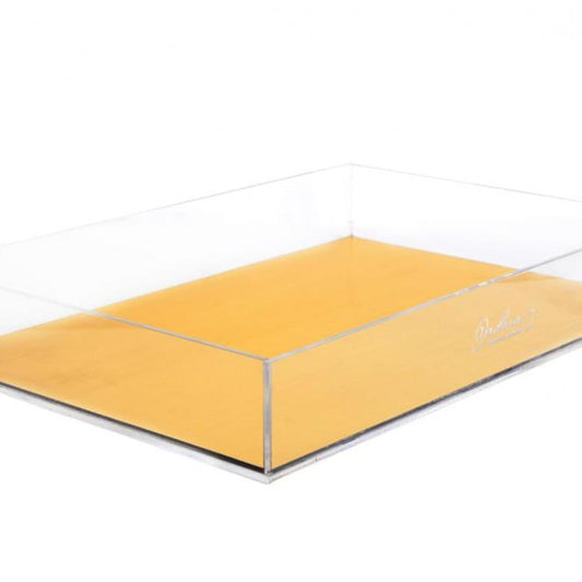  clear and gold acrylic letter tray .صينية ورق اكريلك شفاف بقاعدة ذهبية